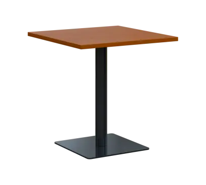 SQT 450 - 2 stůl hranlatý, deska 700x700 mm, síla 25 mm, trubková noha černá, třešeň šumavská